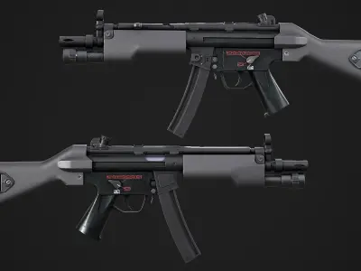 Modern AAA SMG Pack Game Ready PBR Low-poly 3D model