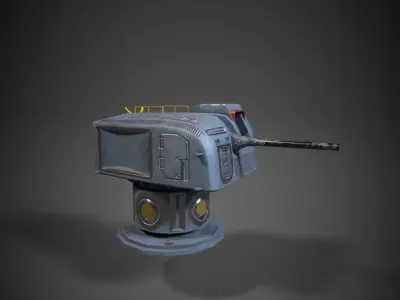 FLAK CANNON Low-poly 3D model