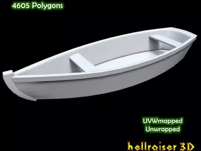 Rowing Boat Low-poly 3D model