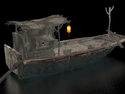Chinese fishing boat 3D model