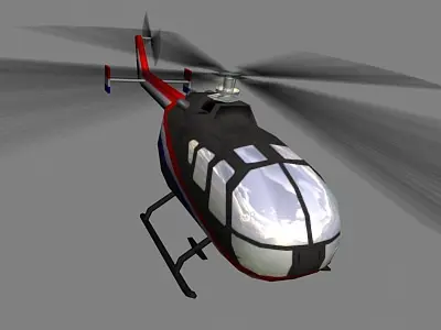 Bo105 V2 Helicopter Low-poly 3D model