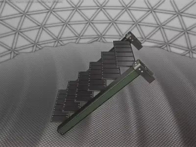 Sci-Fi Stairs - 14 - Green Version Low-poly 3D model