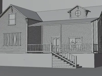Abandoned House Exterior 3d Model Free low-poly 3D model