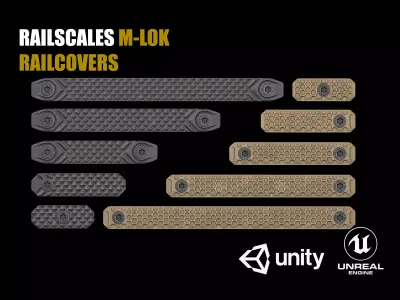 RailScales M-LOK Railcovers Low-poly 3D model