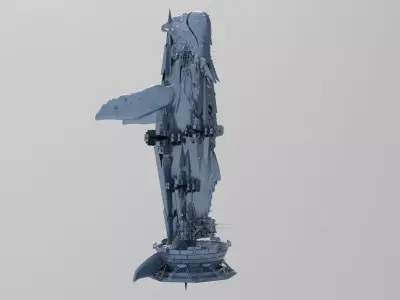 Whale Deep sea Metal structure 4 3D model