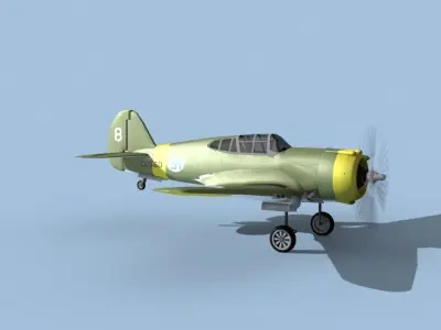 Curtiss H-75C Mohawk German Captured 3D model