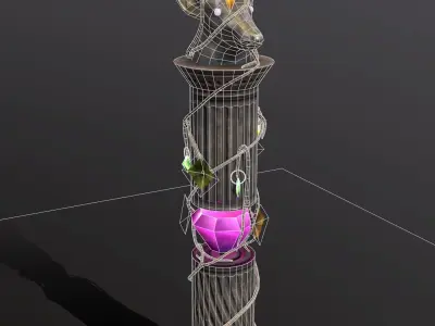 column deer Free low-poly 3D model