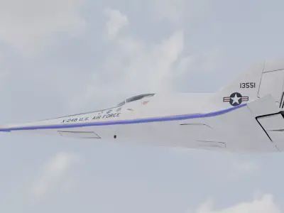 Martin Marietta X-24B - The FLYING FLATIRON Low-poly 3D model