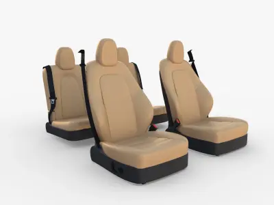 Tesla Model Y Seats Cream 3D model