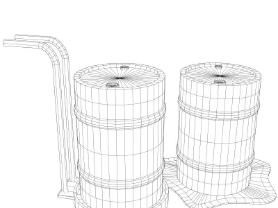 Construction Drum Pack - Low-poly 3D model