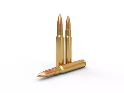 77x58mm Arisaka Ammo Low-poly 3D model