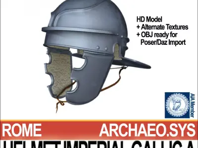 Roman Legionary Helmet Imperial Gallic A 3D model