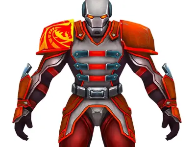 Low Poly Man Cyborg Trooper Soldier 3D Model Low-poly 3D model