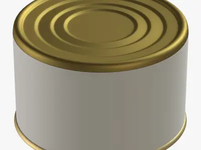 canned food round tin metal aluminium can 08 3D model