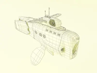 Fantasy flying submarine for rabbits 3D model