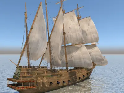 Medieval War Ship 3D model