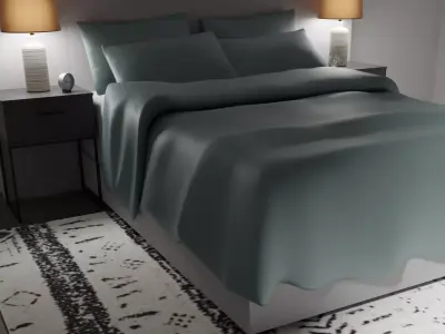 King Bed ASHLEY Baxton Studio Fiorenza Free 3D model
