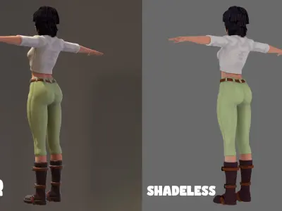 Paint Poly - Female WW2 Private - GameReady Low-poly 3D model