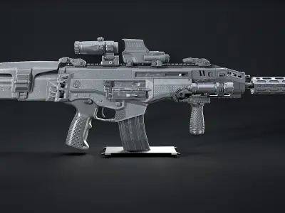 Modern Assault Rifle Low-poly 3D model