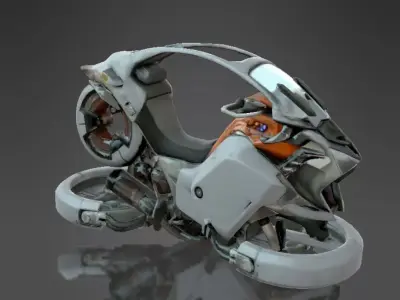 Cyberpunk Sci-Fi Hoverbike Low-poly 3D model