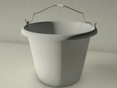Bucket Plastic Low-poly 3D model