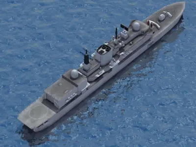 Sheffield Class Destroyer Low-poly 3D model