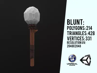 Primitive Stone Blunt Low-poly 3D model