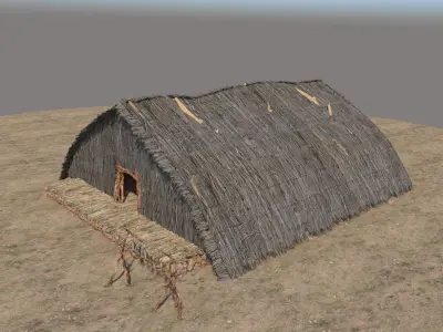 Prehistoric Wooden House 3D model