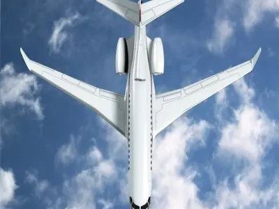 Dassault Falcon 7x business jet Low-poly 3D model