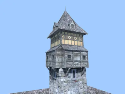 medieval watch tower 3D model