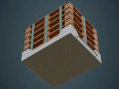 Pallet Rack 1A Low-poly 3D model