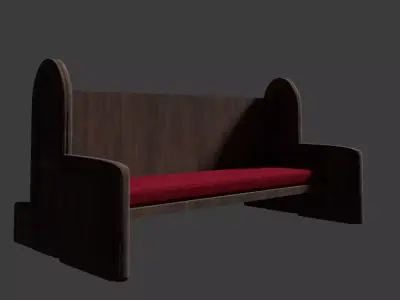 Church Bench Free 3D model