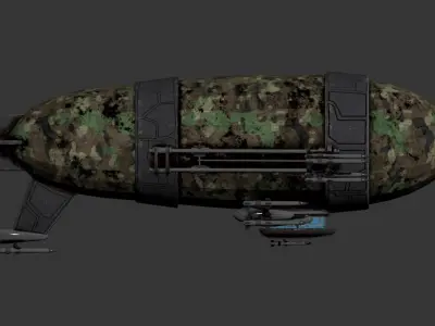3D model of a missile or torpedo-like object Low-poly 3D model