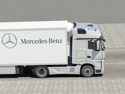 Mercedes Actros 2011 with trailer 3D model
