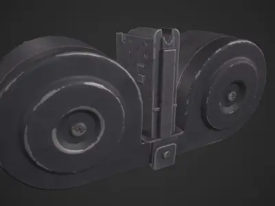 XM-8 Drum Magazine Low-poly 3D model