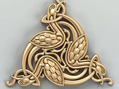 Carved decor central 030 Celtic 3D model