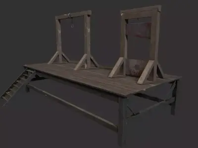 Gallows and Medieval Guillotine - Torture Pack Low-poly 3D model