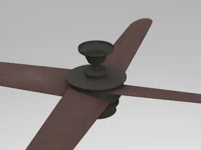 Brown Ceiling Fan Low-poly 3D model