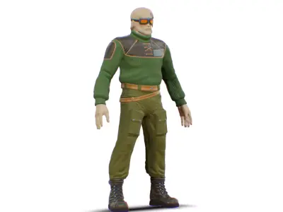 Male Military Cloth - Soldier Sweater - Rookie Man Character 3D model