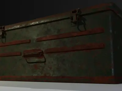 Rusty Military Metal Crate Low-poly Low-poly 3D model
