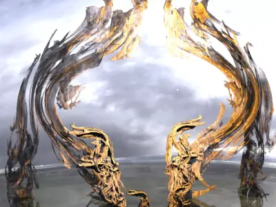 Angel ink gravity sculpture 3D model