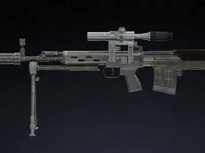 Dragunov SVU Low Poly Realistic Low-poly 3D model