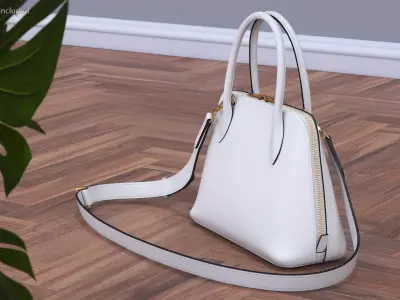 Leather White Bag Prada Promenade 3D model