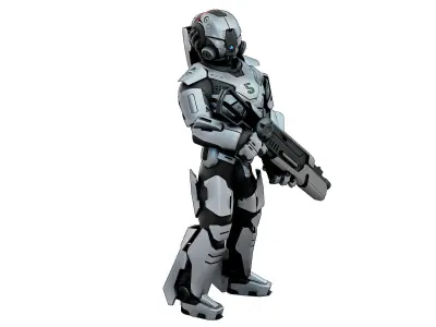 CYBORG SOLDIER RX-200 Rigged for Unreal Engine - Unity - MIXAMO 3D model