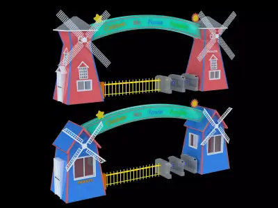 Amusement park gate 3D model