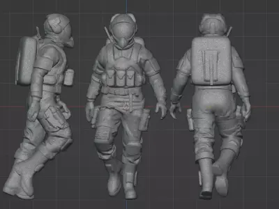 Realistic Sci-Fi Fighter Pilot Bust - Printable Sculpture 3D print model