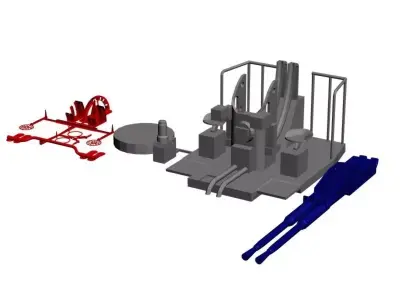 Printable Bofors 40mm twin anti-aircraft gun 1 in 33 scale 3D print model