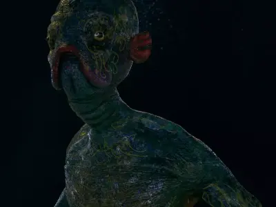 Shape of Water inspired creature 3D model