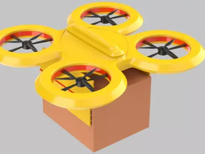 Package Delivery Futuristic Drone  3D model