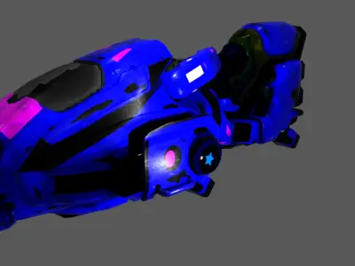 Sci-fi Hoverbike Low-poly 3D model